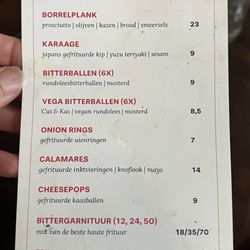 Panenka - Menu