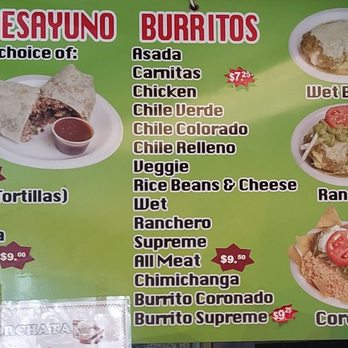 Taco De Mexico - Menu September 2020 - 1 of 2 - Mexican Near Me - Atascadero, California