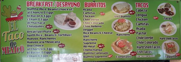 Menu photo 8 Taco De Mexico Atascadero, CA