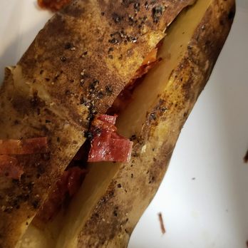 OAK'D BBQ - Under cooked potato with really good bacon - Barbeque Near Me - Dallas, Texas
