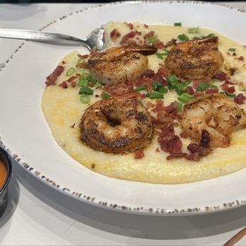 Birdies Breakfast Club - Shrimp and grits with sauce on the side - exceptional dish ! - Breakfast & Brunch Near Me - Frisco, Texas Birdies Breakfast Club - Shrimp and grits with sauce on the side - exceptional dish ! - Breakfast & Brunch Near Me - Frisco, Texas