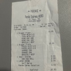 Panda Express - Unauthorized donations Panda Cares