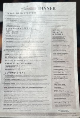 Menu photo 2 LongHorn Steakhouse San Antonio, TX Menu photo 2 LongHorn Steakhouse San Antonio, TX