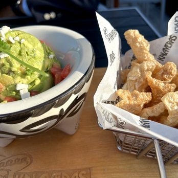 Kalaveras - Very fresh guacamole served with chicharrones - Mexican Near Me - Orange, California