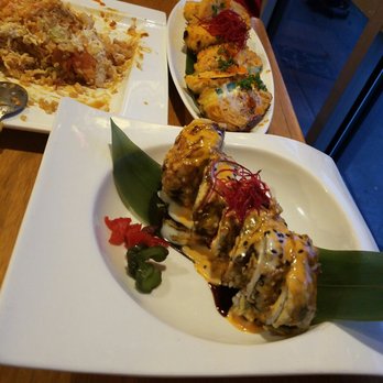 Densetsu - chrispy roll, heart attack roll and salmon ahi tower YUMMY! - Japanese Near Me - Plano, Texas Densetsu - chrispy roll, heart attack roll and salmon ahi tower YUMMY! - Japanese Near Me - Plano, Texas