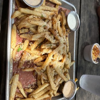LSA Burger - Large garlic fries - Cocktail Bars Near Me - Denton, Texas LSA Burger - Large garlic fries - Cocktail Bars Near Me - Denton, Texas
