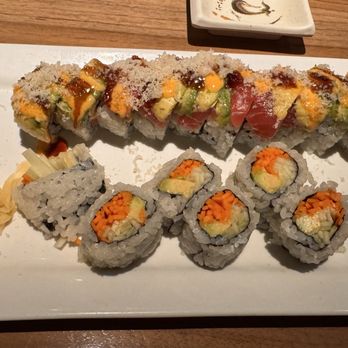Kasai Japanese Restaurant - Veggie Roll in the foreground, 381 Roll in the background - Sushi Bars Near Me - Uniontown, Ohio