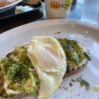 Calf & Chick - Avocado toast "half order" with optional egg over medium. - Breakfast & Brunch Near Me - Torrance, California