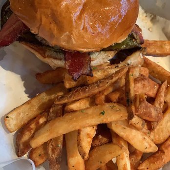 Shell Beach Brewhouse - The hombre with garlic truffle fries - Gastropubs Near Me - Pismo Beach, California Shell Beach Brewhouse - The hombre with garlic truffle fries - Gastropubs Near Me - Pismo Beach, California