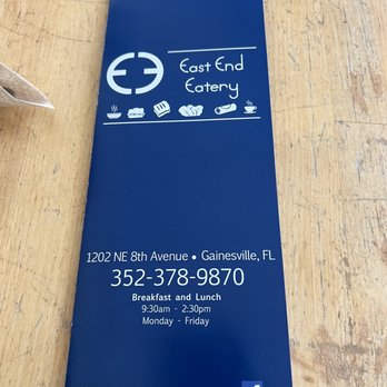 East End Eatery - Menu Cover - American Near Me - Gainesville, Florida East End Eatery - Menu Cover - American Near Me - Gainesville, Florida