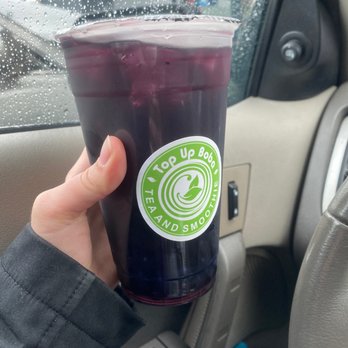 Top Up - Violet night: Blueberry tea with Blueberry bursting boba! - Bubble Tea Near Me - Alameda, California Top Up - Violet night: Blueberry tea with Blueberry bursting boba! - Bubble Tea Near Me - Alameda, California