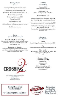 Menu photo 8 Crossing 2nd Bartlesville, OK Menu photo 8 Crossing 2nd Bartlesville, OK