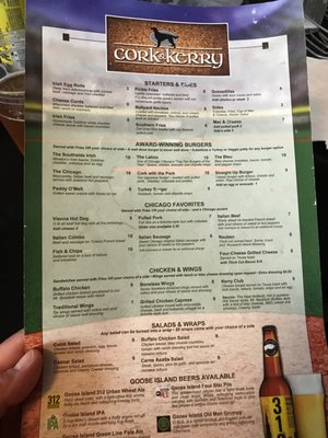 Menu photo 1 Cork and Kerry Chicago, IL