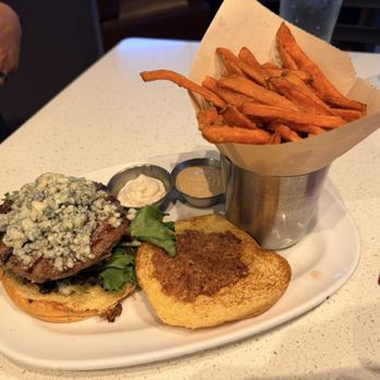 The Counter - Beef n blue burger with sweet potato fries - Burgers Near Me - Honolulu, Hawaii The Counter - Beef n blue burger with sweet potato fries - Burgers Near Me - Honolulu, Hawaii