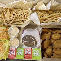McDonald's - Two Spicy Crispy Chicken Sandwich, French Fries, McDouble, chicken nuggets