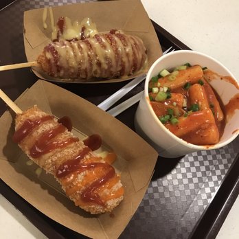 Mr.Cow-Ala Moana - Our dogs and toppoki - Hot Dogs Near Me - Honolulu, Hawaii