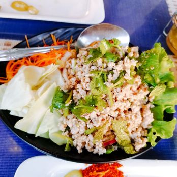 Thai Time Restaurant - Pork laab yum!! On the sweeter side - Thai Near Me - San Francisco, California