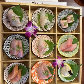 O' Sushi - Sashimi bento box special!  Toro 2x, Kanpachi, Hamachi, Salmon, Red Snapper, Hirami (Halibut), Tuna - Sushi Bars Near Me - Newark, California