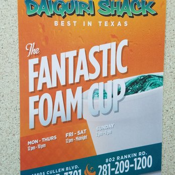 Daiquiri Shack - Fantastic foam cup at Daiquiri Shack -Houston, Texas Rankin Road - Drive-Thru Bars Near Me - Houston, Texas Daiquiri Shack - Fantastic foam cup at Daiquiri Shack -Houston, Texas Rankin Road - Drive-Thru Bars Near Me - Houston, Texas