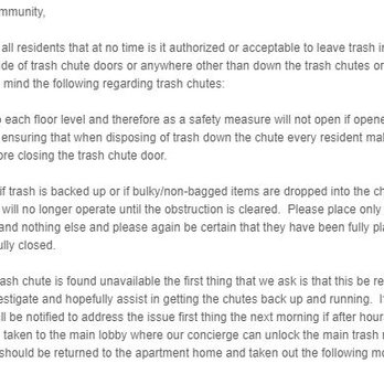 Axis - Constant trash chute issues resulting in trash being left in hallways - Apartments Near Me - Los Angeles, California