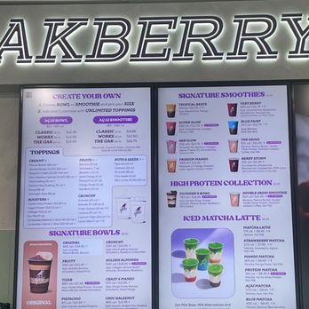Oakberry Acai Pines - Menu - Acai Bowls Near Me - Pembroke Pines, Florida