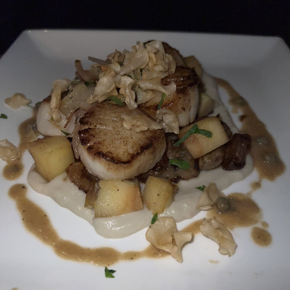 ASSET - Scallops with sun chokes and brown butter - Bars Near Me - New York, New York ASSET - Scallops with sun chokes and brown butter - Bars Near Me - New York, New York