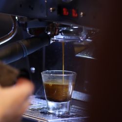 Revel 77 Coffee - Double shot being pulled