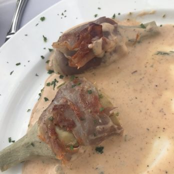 La Vecchia Fontana - Appetizer special; prosciutto wrapped artichoke with spicy Gorgonzola dressing - Italian Near Me - Avalon, New Jersey