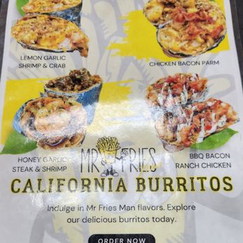 Mr Fries Man - Burrito menu - Seafood Near Me - Ontario, California Mr Fries Man - Burrito menu - Seafood Near Me - Ontario, California