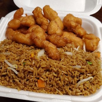 China Lucky Star - Sweet & sour chicken. Too bready. Fried rice doesn't have eggs mixed in. - Chinese Near Me - Dearborn Heights, Michigan