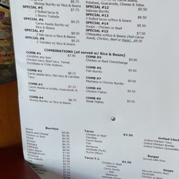 a menu a menu