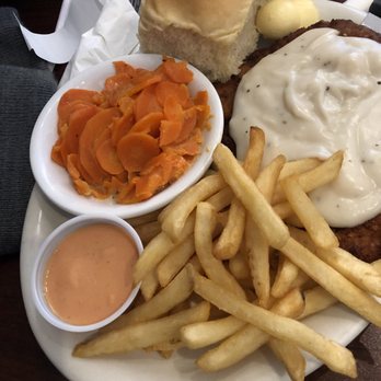 The Rusted Spoon - The country fried steak dinner with fries - American Near Me - Perry, Utah