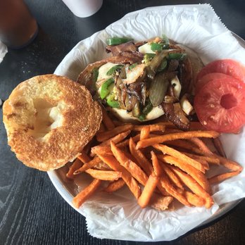 Beyond Burger - Baja burger, added grilled onions and jalapeños. they left off the avocado and I realized it after - Burgers Near Me - Texas City, Texas Beyond Burger - Baja burger, added grilled onions and jalapeños. they left off the avocado and I realized it after - Burgers Near Me - Texas City, Texas