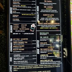 Schottzy’s - Drink menu