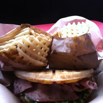 Bruxie - Green Eggs and Ham Bruxie with waffle fries.... 10/10 it's DANK! - Sandwiches Near Me - Orange, California Bruxie - Green Eggs and Ham Bruxie with waffle fries.... 10/10 it's DANK! - Sandwiches Near Me - Orange, California