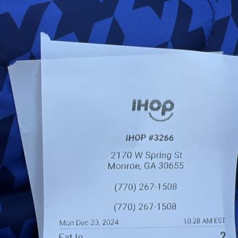 IHOP - Receipt - Breakfast & Brunch Near Me - Monroe, Georgia