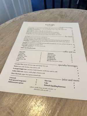 Menu photo 2 Forthright Austin, TX