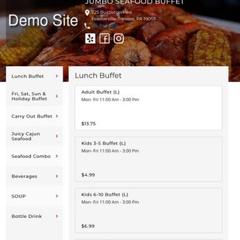 Jumbo Seafood Buffet - Website - Seafood Near Me - Feasterville-Trevose, Pennsylvania Jumbo Seafood Buffet - Website - Seafood Near Me - Feasterville-Trevose, Pennsylvania