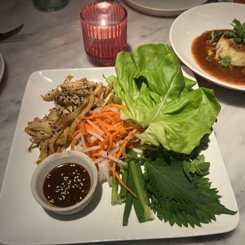 Tar & Roses - King oyster mushroom lettuce wraps - New American Near Me - Santa Monica, California Tar & Roses - King oyster mushroom lettuce wraps - New American Near Me - Santa Monica, California