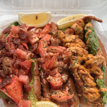 BK Lobster Baltimore - Lobster BLT Roll, East New York, Crown Heights Roll  From Left to Right - Seafood Near Me - Baltimore, Maryland