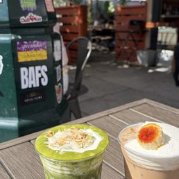 Mango Matcha & banana cream latte Mango Matcha & banana cream latte