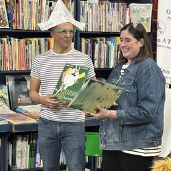 Once Upon A Time - Illustrator Leo Espinosa and author Jennifer E. Smith sharing The Creature of Habit Tries His Best.