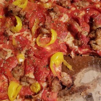 Papa Joe's Pizza - a pizza with peppers and sausage - Pizza Near Me - Columbus, Ohio