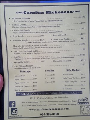 Menu photo 8 Carnitas Michoacan San Bernardino, CA Menu photo 8 Carnitas Michoacan San Bernardino, CA