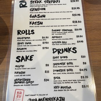 Kazu Ramen - Menu - Ramen Near Me - Gilbert, Arizona Kazu Ramen - Menu - Ramen Near Me - Gilbert, Arizona