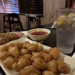 Long River Restaurant - Sweet and Sour Chicken with brown rice.