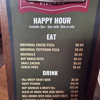 Brewery City Pizza Co - Happy hour menu as of 1/1/24 - Pizza Near Me - Olympia, Washington