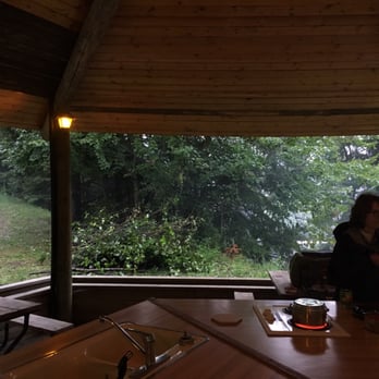 Camp CDA  - View from inside the Kamper Kitchen - RV Parks Near Me - Coeur d'Alene, Idaho