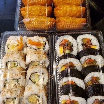 Superb Sushi - Inari Roll Top, Maki Oshinko Right, Shrimp Tempura Left - Caterers Near Me - Honolulu, Hawaii
