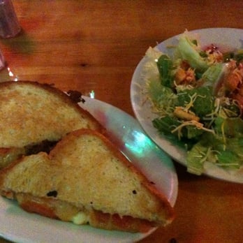 Crescent Moon Ale House - Grilled cheese with tomato and salad with raspberry vinegrette - Pubs Near Me - Omaha, Nebraska